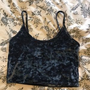 top shop velour cropped tank